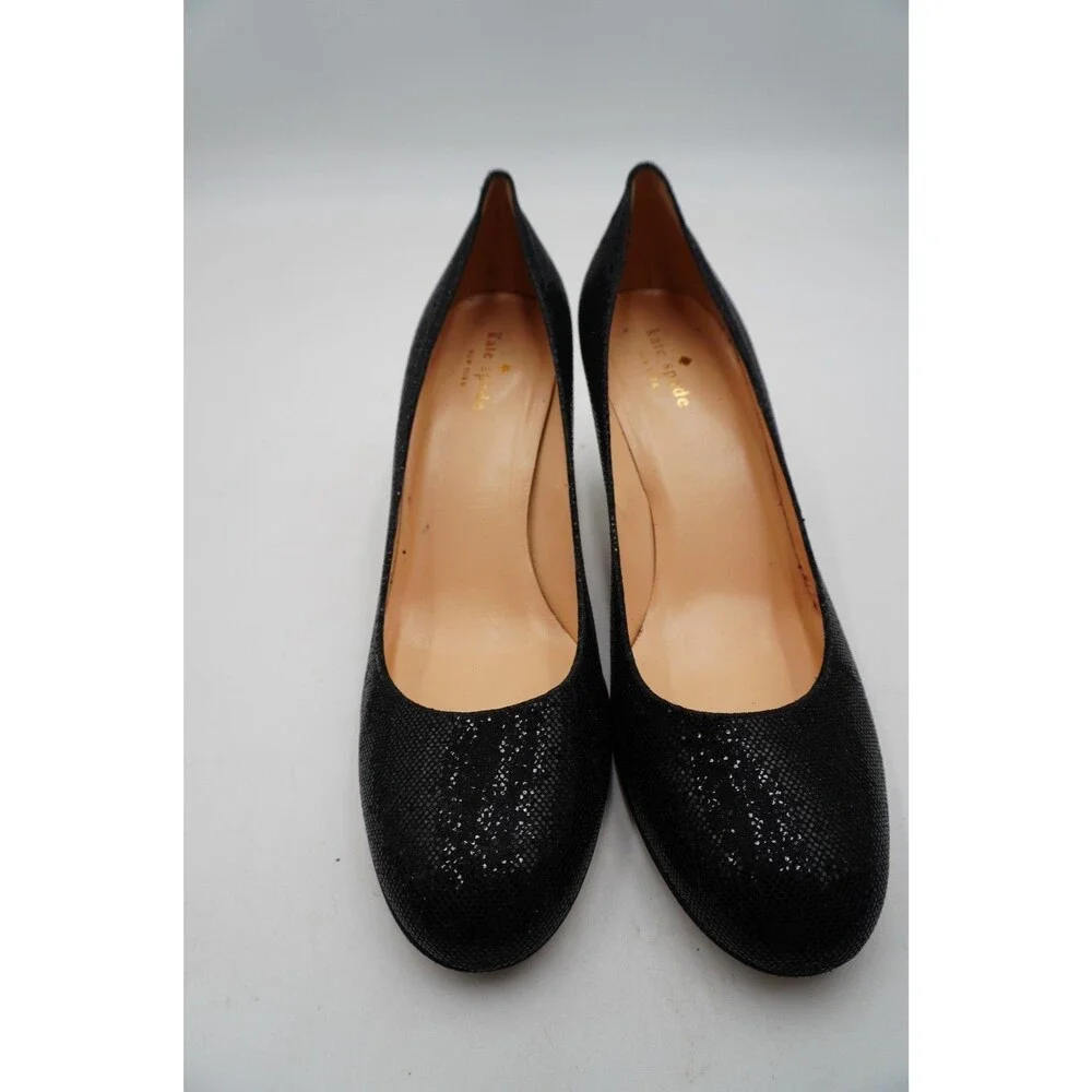 Kate Spade New York Women's Size 11M Black Glitter Shimmer Sparkle Evening Pumps